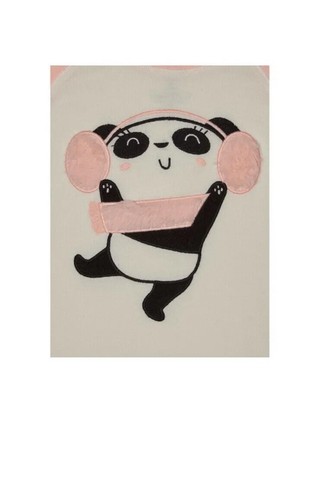 Wonder Nation Girls Peach Graphic Panda Bear Long Sleeve Pajama 2 Pc Set - Picture 2 of 12