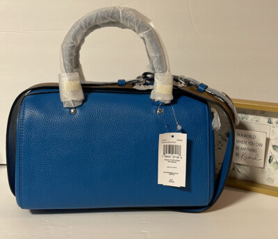 🐼💦 Coach C4475 🐼💦 Blue Leather Peanuts Snoopy Rowan Satchel