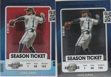 2021 CONTENDERS OZZIE ALBIES 2B BRAVES #1 SEASON TICKET BASE & CHROME HOT!