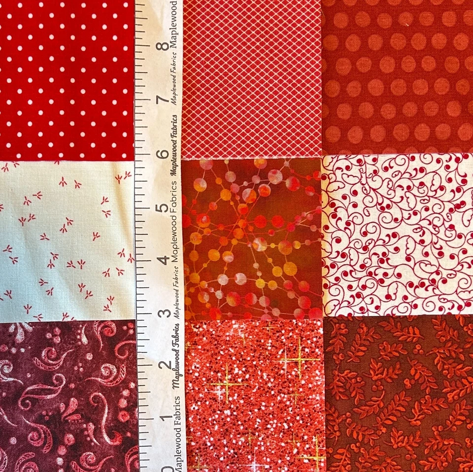 18 10 x 10 RED SQUARES ~ 100% Cotton Fabric *Only the Best* (10" Squares) - Image 3 of 4