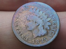 1885 Indian Head Cent Penny- Good Details, Toned