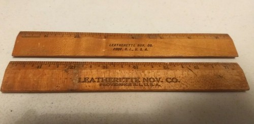 Vintage Leatherette Novelty Company Providence RI Advertising Wood Ruler Lot - 第 1/4 張圖片