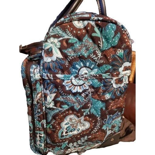 Vera Bradley Java Blue Paisley Rolling Travel Luggage Suitcase 18" x 14" x 9.5" - Image 3 of 4