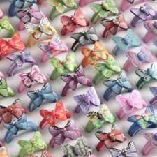 Anello bambina farfalla resina morbida - set da 5 anelli