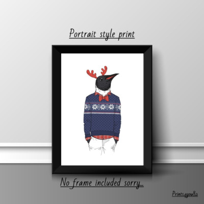 PINGUIN LUSTIG A4 DRUCK POSTER BILD WANDBILD WOHNDEKO UNGERAHMT NEU Geschenk 