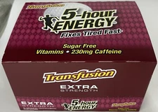 5 Hour Energy Extra Strength Transfusion 12 Ct Box 1.93 oz Shots Five Hr New