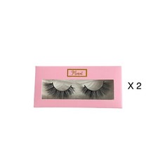 3D Mink False Eyelashes Reusable 2 Pairs Blac...