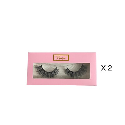 3D Mink False Eyelashes Reusable 2 Pairs Black Falsies Style Heartbreaker