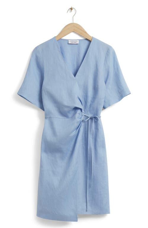 & Other Stories Blue Linen Wrap Knee Length Dress Size 8 | eBay & Other Stories Blue Linen Wrap Knee Length Dress Size 8 | eBay