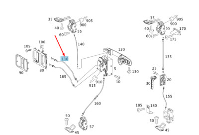 NEW MERCEDES-BENZ VITO W639 REAR END DOOR RIGHT BOWDEN CABLE 