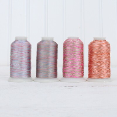 VARIEGATED POLYESTER EMBROIDERY THREAD SETS 1000M SPOOLS 40 WT  6 SETS AVAILABLE