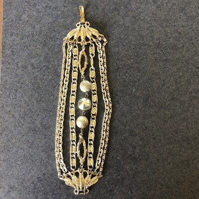 Mode Art Arthur Pepper Vintage Bracelet Chain Link Gold Leaf Twigs