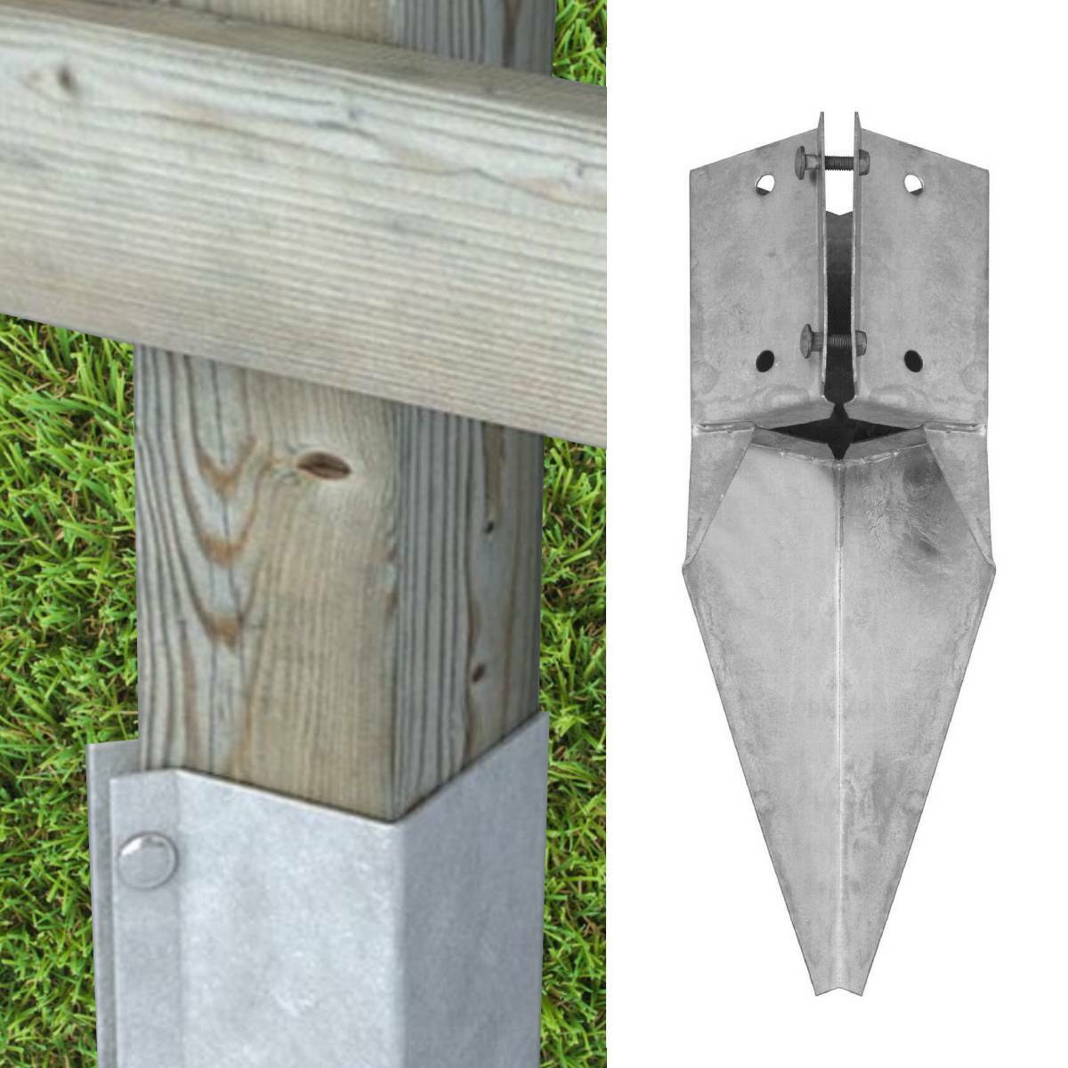Fence Repair Post Holder Support Spike Clamp Grip Galvanised 75mm or