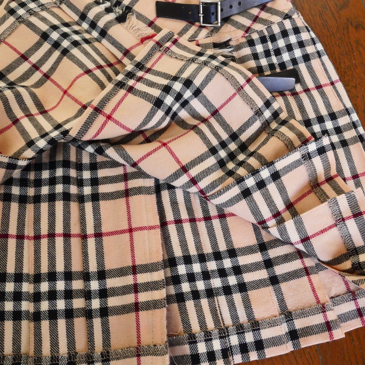 BURBERRY LONDON BlueLabel Mini Skirt Wrap Skirt Wool Nova
