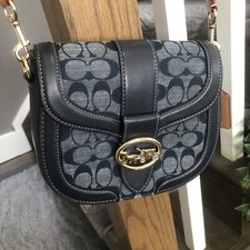 Coach Georgie Saddle Bag In Signature Chambray C4066
