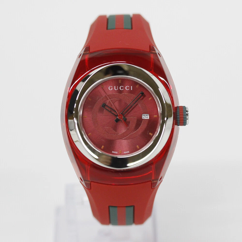 GUCCI SYNC YA137303 analogique quartz saphir cristal rouge