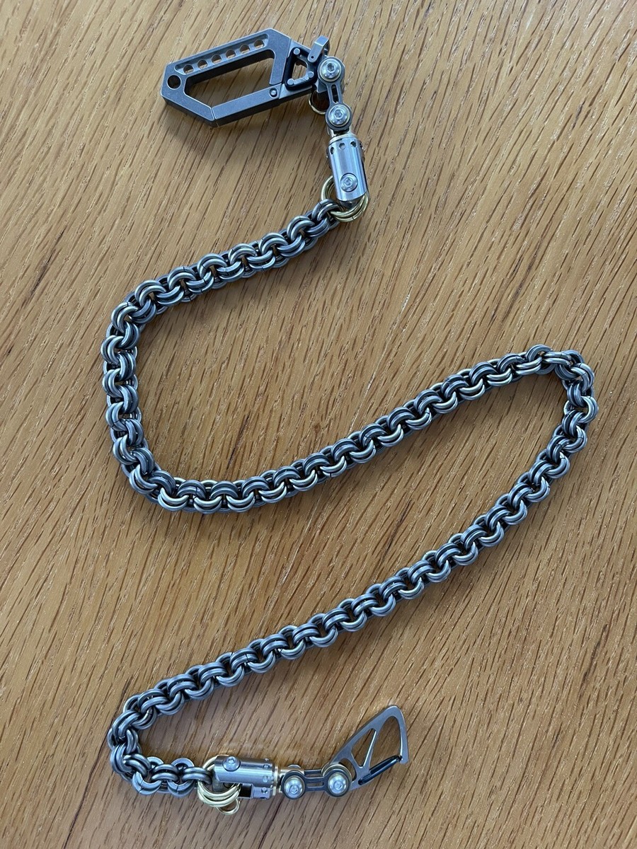 Titanium (Ti) Biker Wallet Chain, Droid Carabiner, Butted
