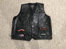 Diamond Plate Genuine Buffalo Leather Biker Vest 3XL