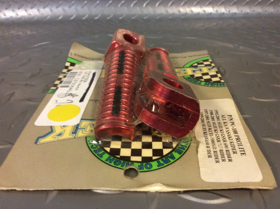 Красные подножки Kawasaki Suzuki GSX-R 600 750 TL1000 SV650 Pro-Tek Prolite PG-100 - Изображение 4 из 4