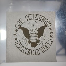 All American Drinking Team USA Iron On Transfer Beer Joke Funny 1990s Vintage 4"