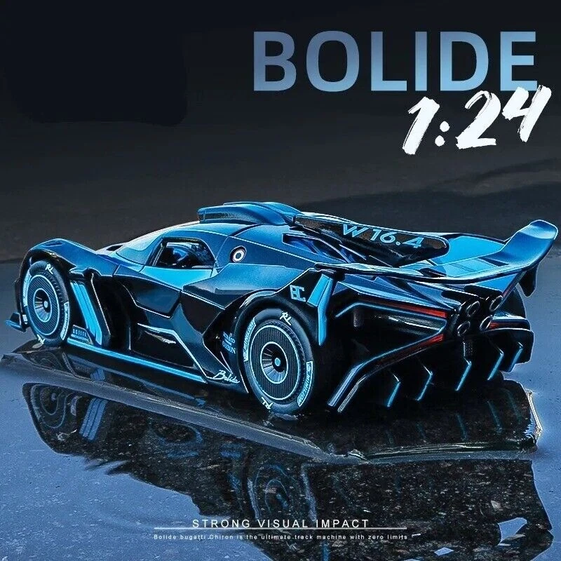 1/24 Bugatti Bolide Alloy Car Model Diecast Toy Collectible Sound&Light Gift - Image 4 of 4