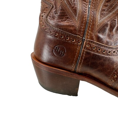 DOUBLE H Boots Mens 7.5 D Brown Leather Square Toe Cowboy 