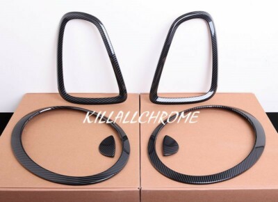 Passend für MINI R56 Frontscheinwerfer & Rücklichtblenden Klavier Carbon Look XENON