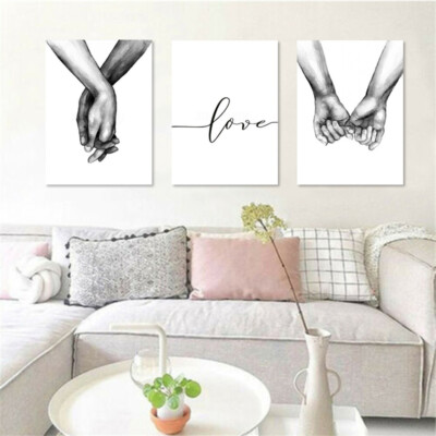 Leinwandbild Schwarz Weiss Liebe Handchenhalten Bilder Bild Leinwand Wohnzimmer Ebay