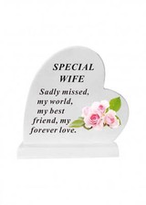 Image of Options - Heart With Rose detail stone memorial