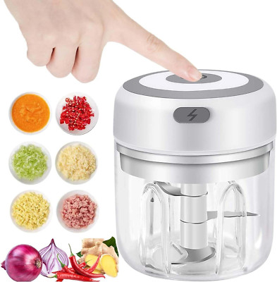 VOUM Mini Elektrischer Lebensmittelzerkleinerer - USB Wiederaufladbar, Tragbar 250ml Mahlwerk