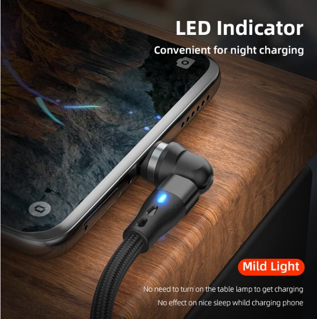 3 Pack Magnetic Micro USB Fast Charging Cable For Android Samsung Charger Cord - Image 3 of 4