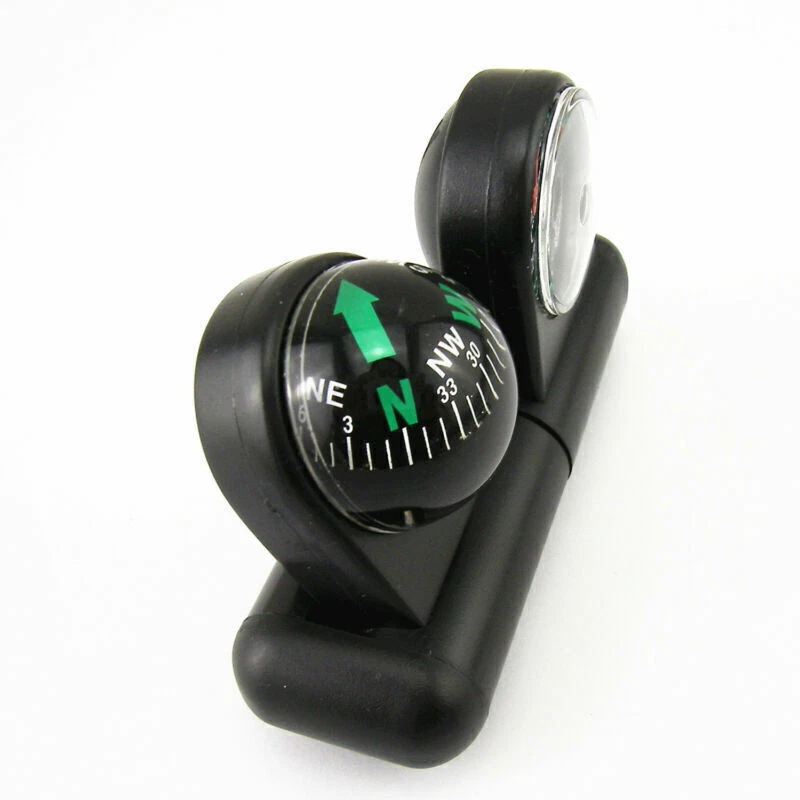 Remolque universal furgoneta camión 2 en 1 brújula y termómetro desmontables negro Foto 2 de 4