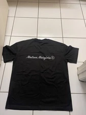 Maison Martin Margiela MM6 Reflective Cursive Logo Black T-Shirt Size Medium