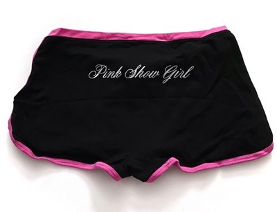 PINK Victoria's Secret Dorm Boyshort Boy Short Panty Nwt Black w/ Pink Show Girl