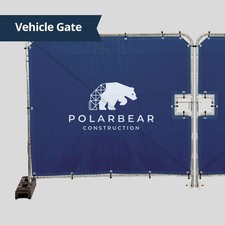 Custom Printed Heras Fence Covers Logo Text Vehicle Gate 2050 x 1780mm Builders