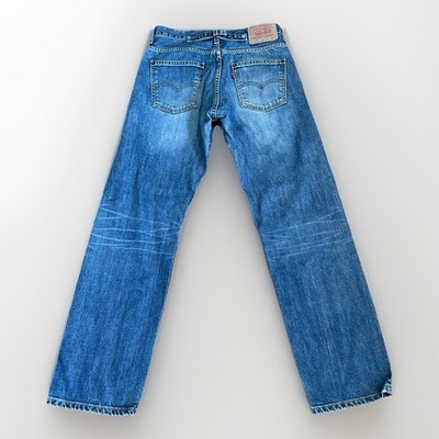 Levi s 509 Straight Leg Cinch Buckle Back Vintage Y2K 2000er Jeans Blau 29x30