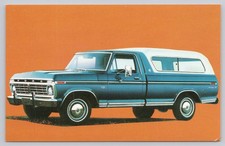 1975 Ford F100 Ranger Xlt Pickup Truck W Camper Shell Postcard