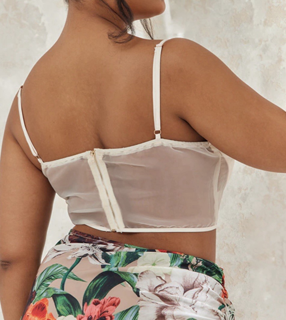 Size 14 Satin Sheer Panel Corset (Pretty Little Thing)