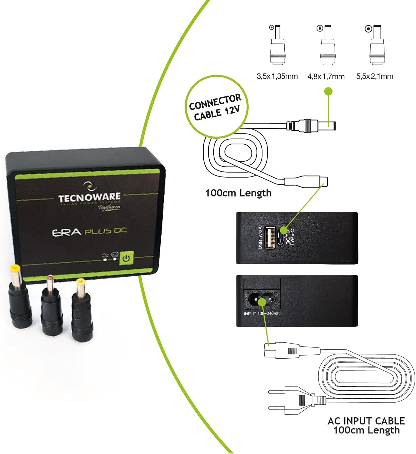 Mini UPS Tecnoware ERA Plus DC 25W - Gruppo Continuità per Modem e POE - 4