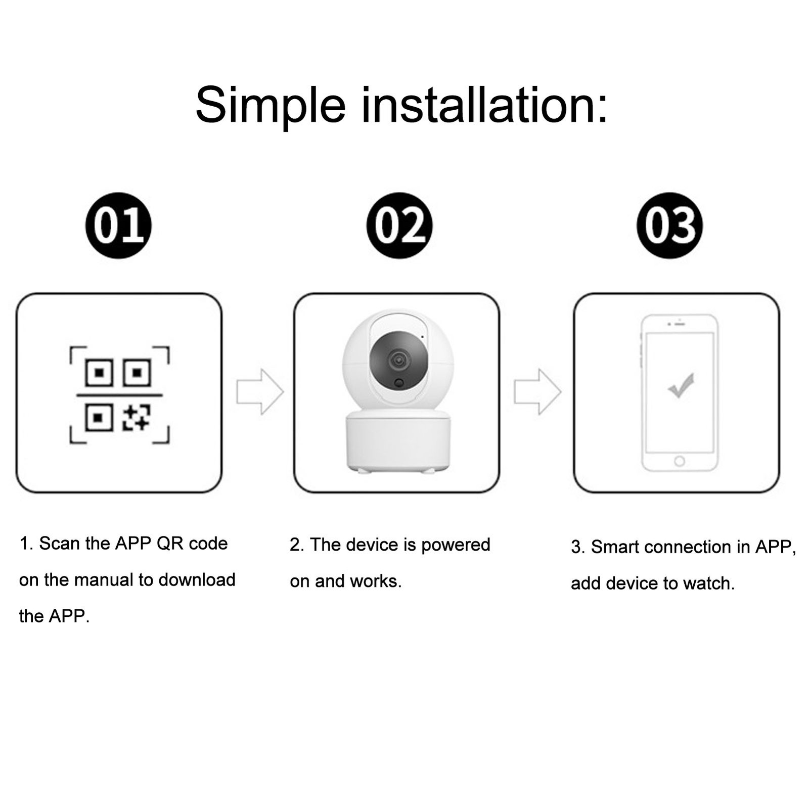 Indoor Pan Tilt Smart Camera Wifi Surveillance Camera Infrared Light Detection A