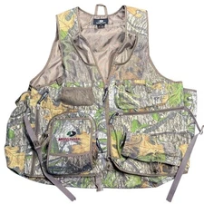 Mossy Oak Vest Mens Large Turkey Hunting Leaf Camo Padded Back