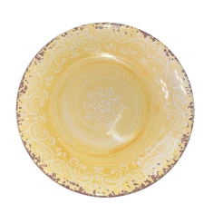 Cynthia Rowley YELLOW Serving Bowl Rustic Edge Melamine 14 Inches