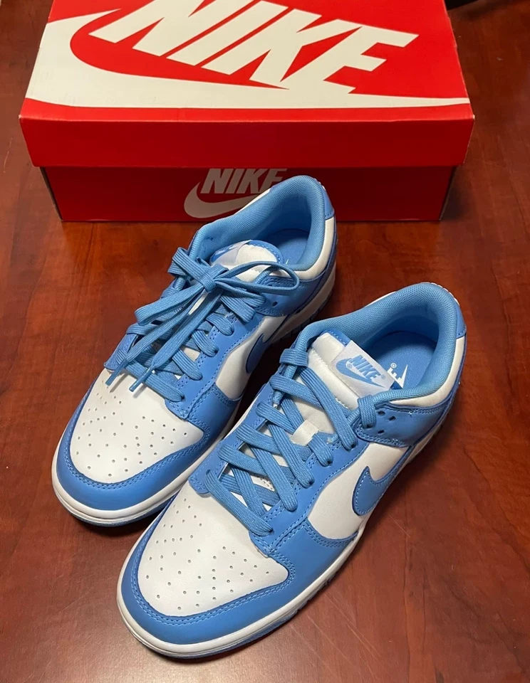 Zapatos de baloncesto Nike Dunk Low Top retro para hombre azul universitario Foto 3 de 4