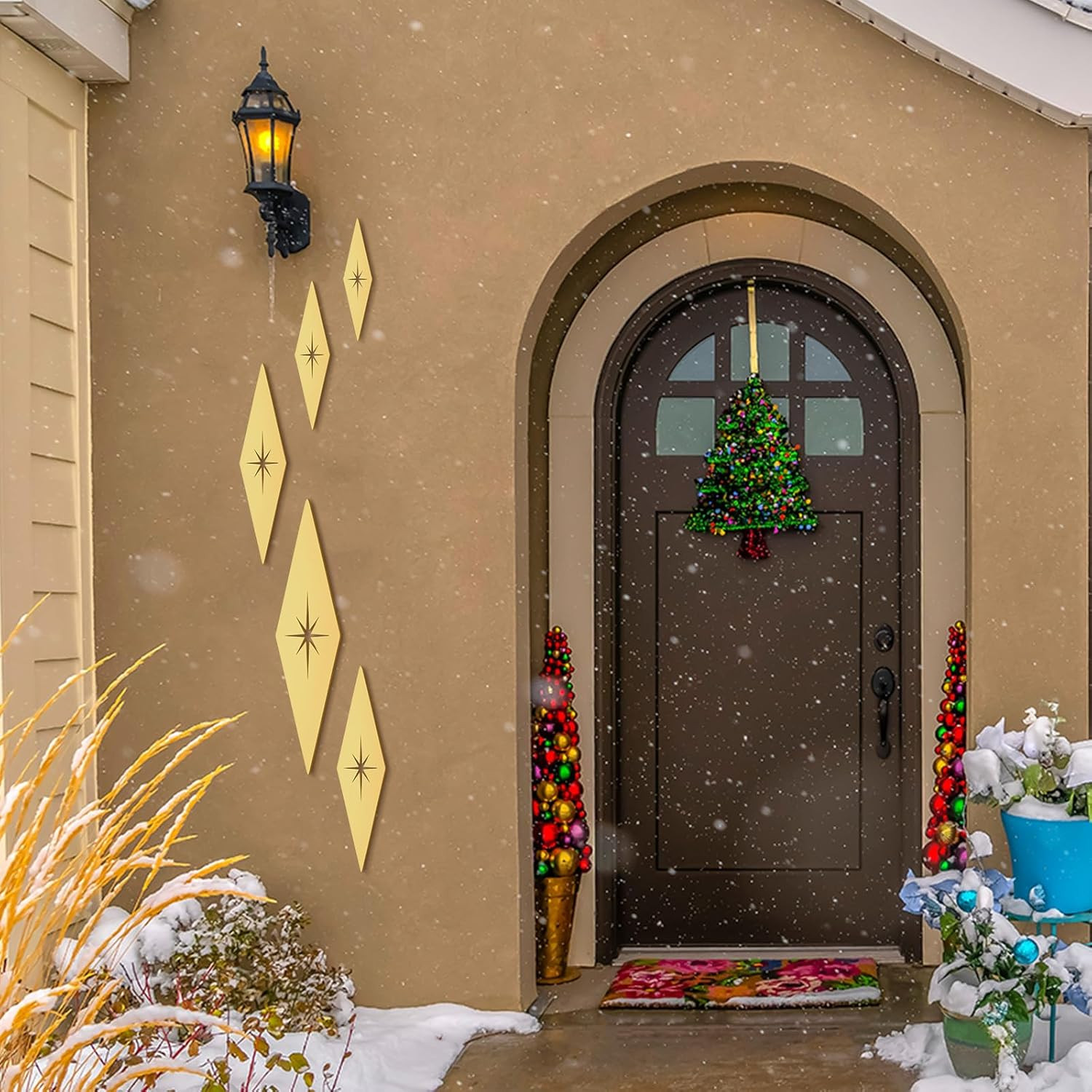 Yaocom 5 Pieces Mid Century Modern Decor Midcentury Vintage Style Gold Starburst