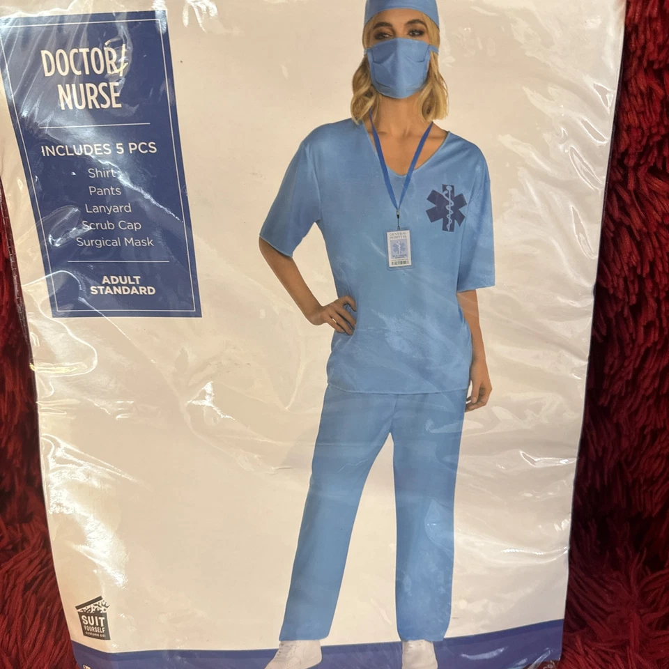 Parejas - Traje Exfoliante Médico/Enfermera Tú mismo Halloween Unisex Disfraces para Adultos Foto 3 de 4