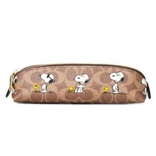 Coach x Peanuts Snoopy Woodstock Leather Pencil Case Rare Gift New