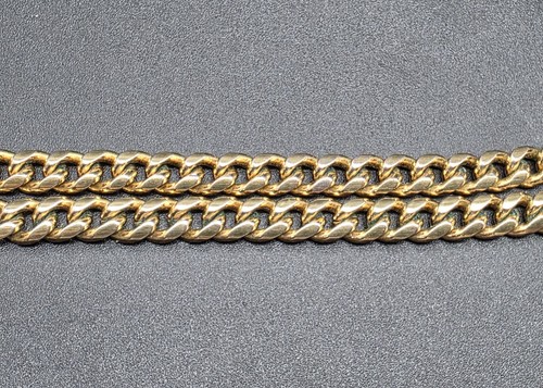 Vintage Gold-Plated Double Curb Link Albert Style Chain Necklace/France/c1970s - Picture 2 of 10