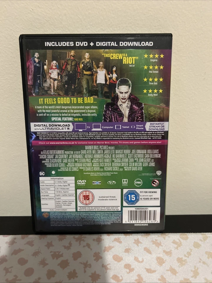 Suicide Squad (DVD, 2016) - Image 4 of 4