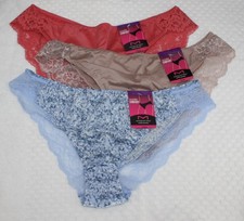 NWT set of 3 MAIDENFORM comfort devotion LACE TANGA BLUE print TAUPE terracotta
