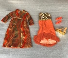 Vintage BARBIE GOLD SWINGER #1494 Dress, Belt, Shoes & Coat Complete Outfit